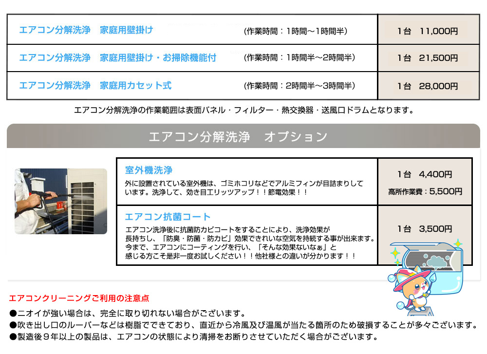 エアコン価格表